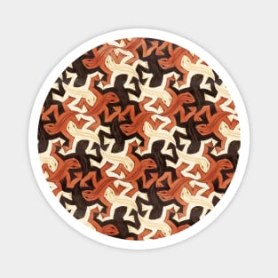 Art Deco Geckos Bali Tessellation Camouflage Magnet